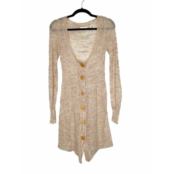 Anthropologie Sleeping on Snow Mohair Wool Cardigan Pink Long Line Size S - Picture 9 of 9